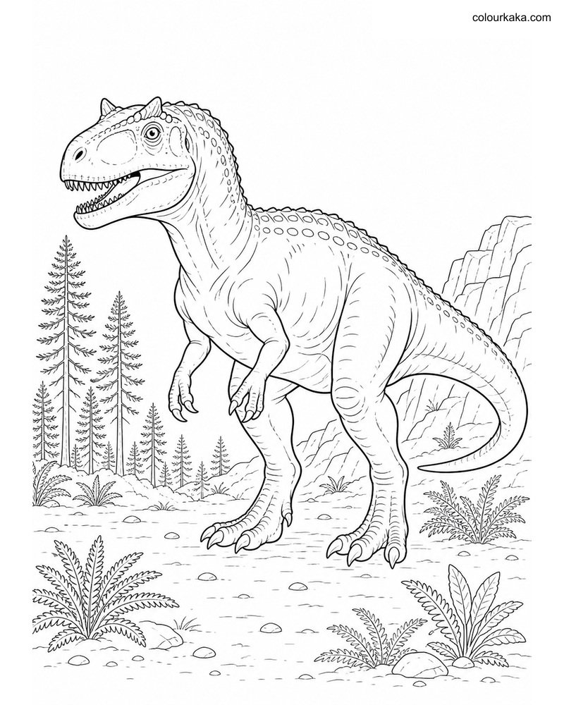Allosaurus Colouring Page thumbnail