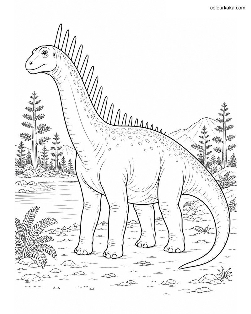 Amargasaurus Colouring Page thumbnail