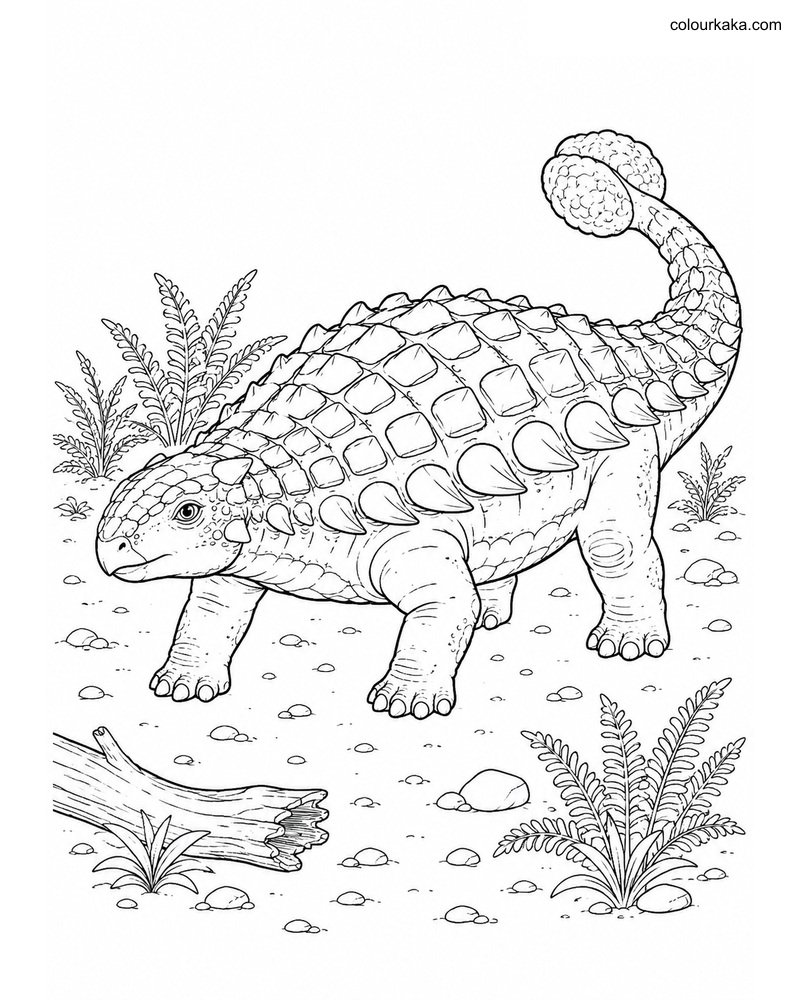 Ankylosaurus Colouring Page thumbnail