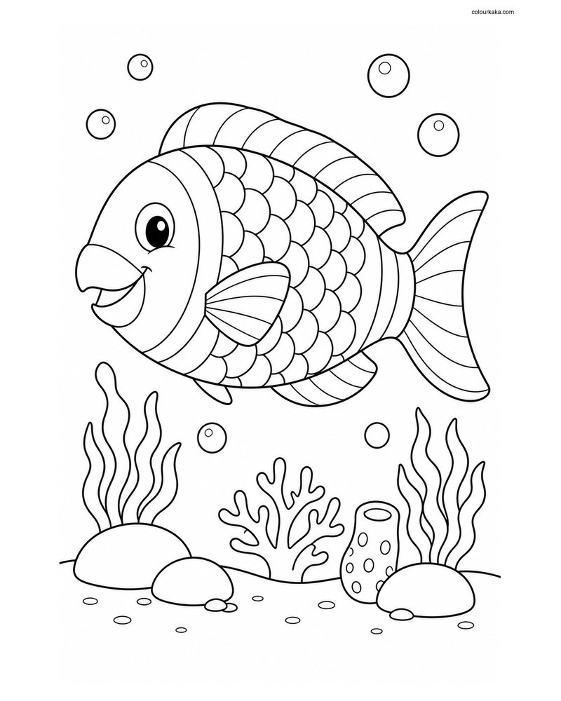 Rainbow Parrotfish Colouring Page thumbnail