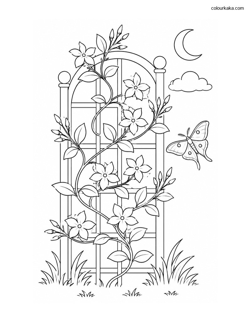 Jasmine Blossom Colouring Page thumbnail