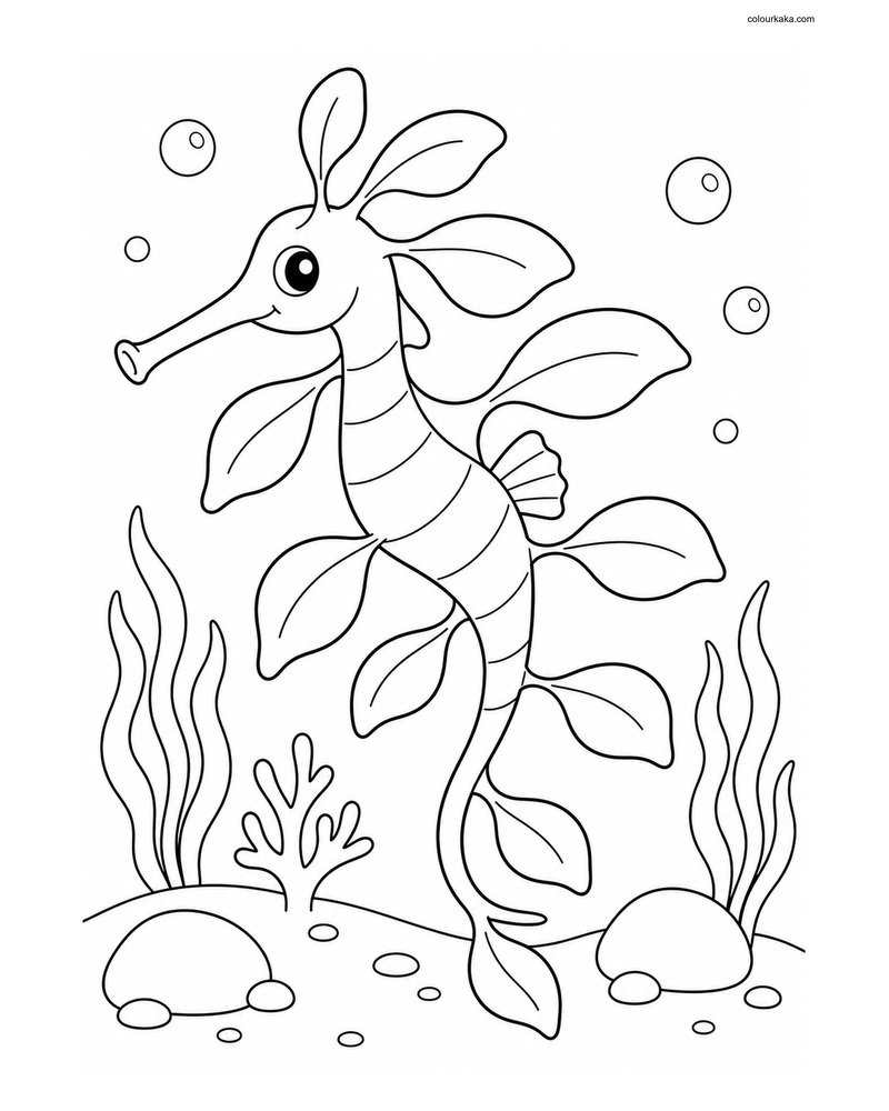 Leafy Seadragon Colouring Page thumbnail