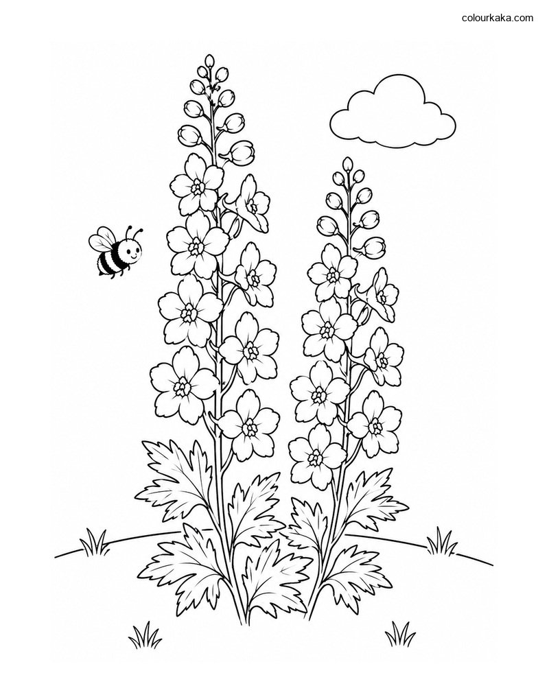 Delphinium Flower Colouring thumbnail