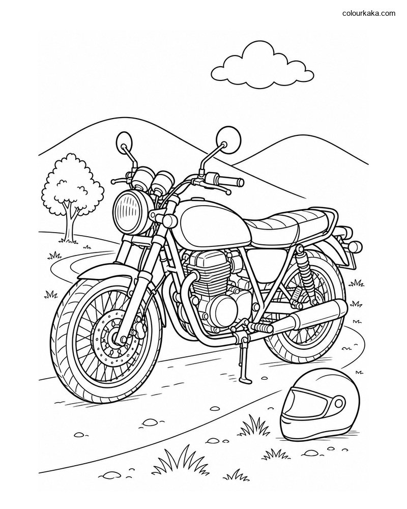 Motorcycle Highway Colouring thumbnail