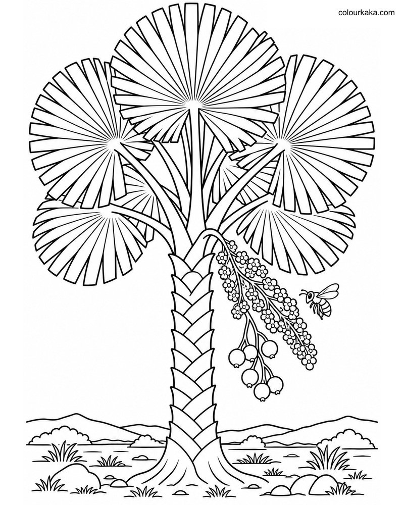 Bismarck Palm Colouring Page thumbnail