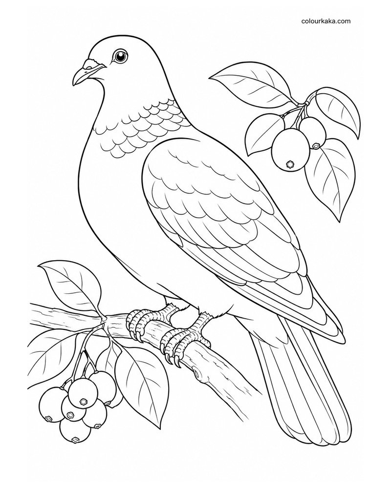 Bonin Wood Pigeon Colouring Page thumbnail