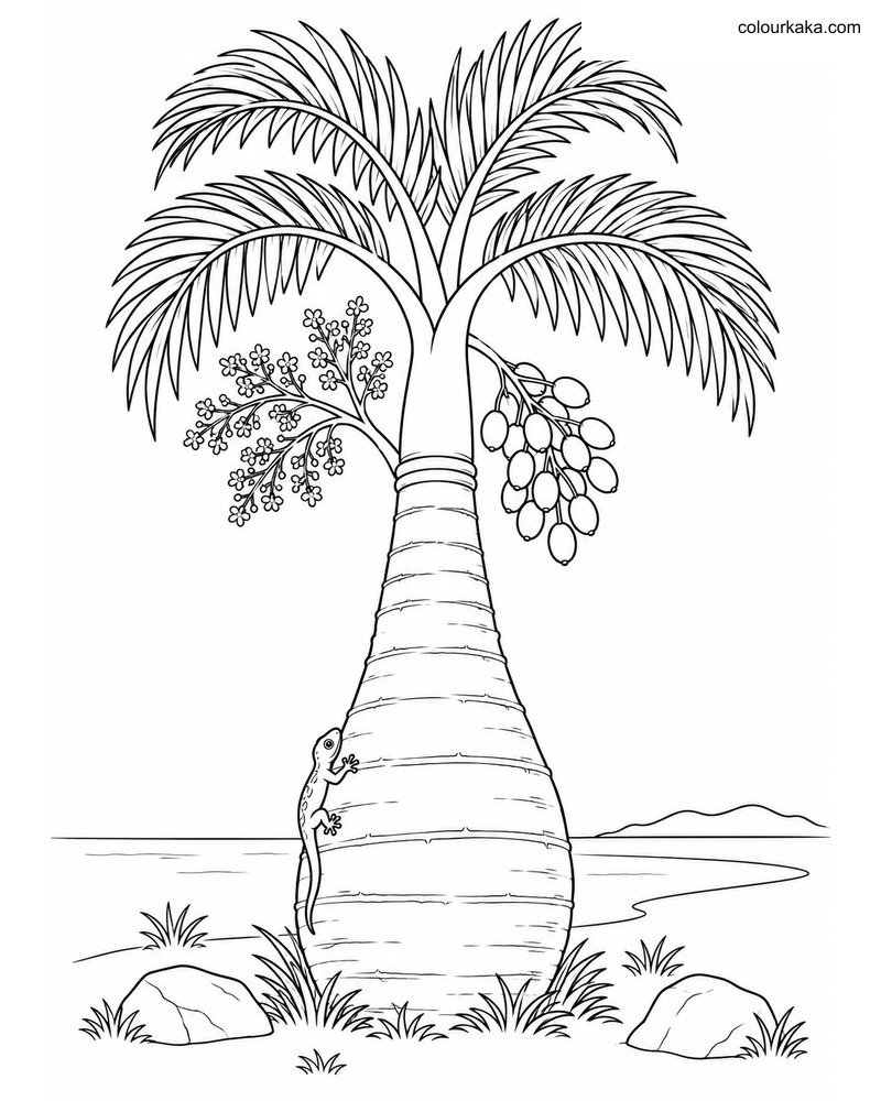 Bottle Palm Island Colouring thumbnail