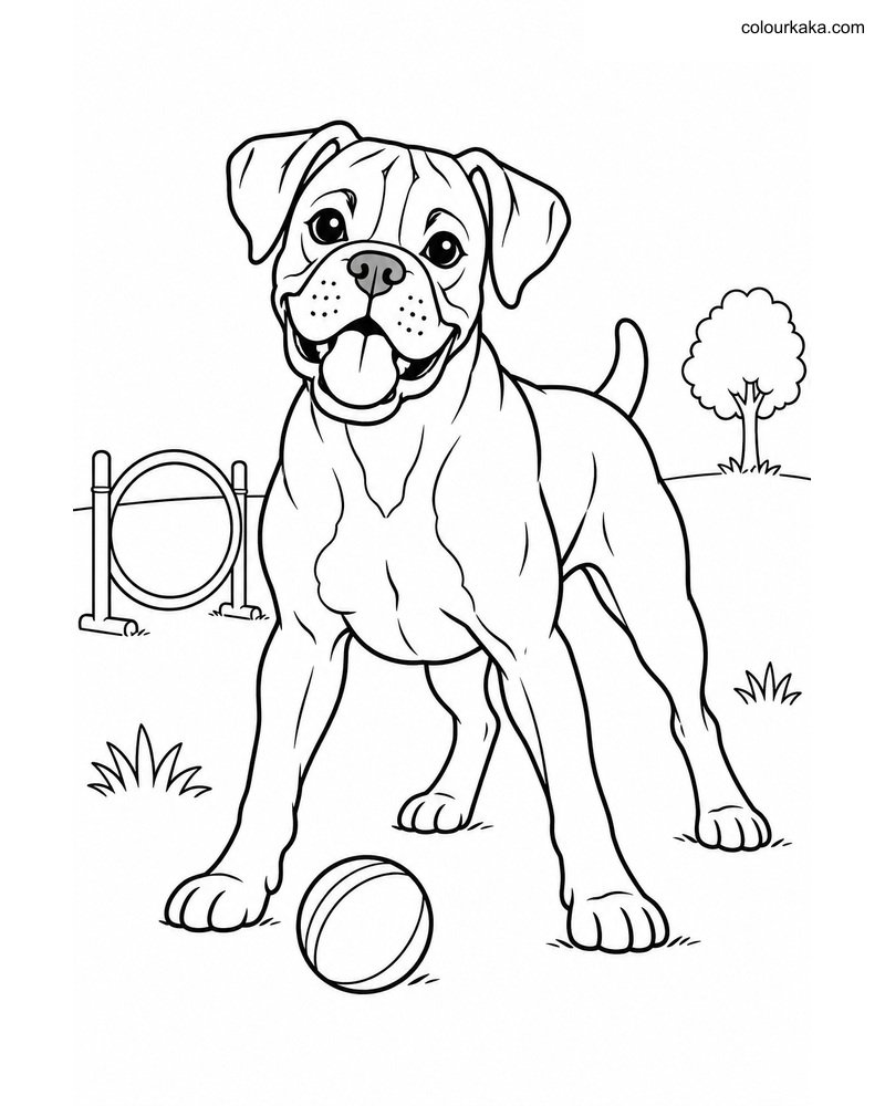 Boxer Puppy Colouring Sheet thumbnail