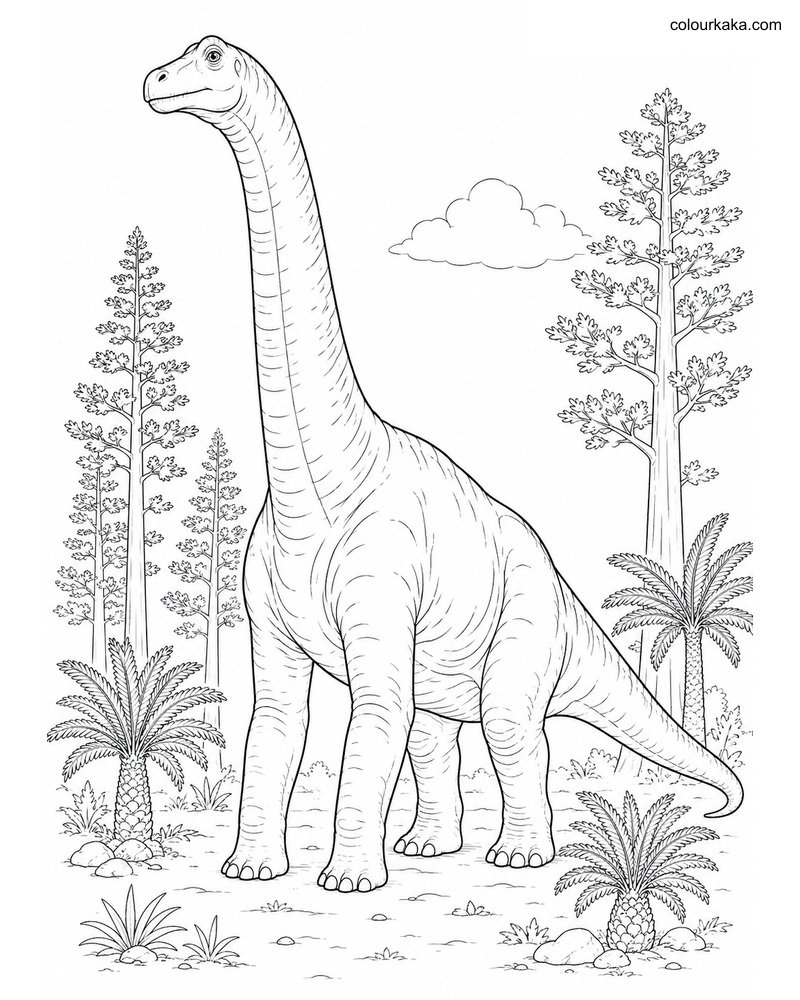Brachiosaurus Colouring Page thumbnail