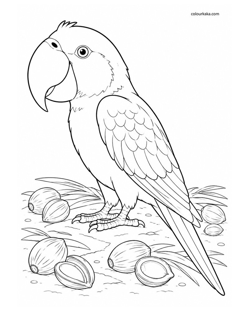 Broad-billed Parrot Colouring Page thumbnail