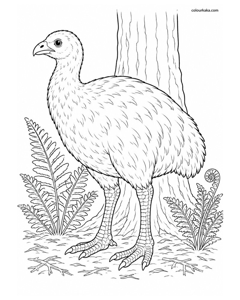 Bush Moa Colouring Page thumbnail
