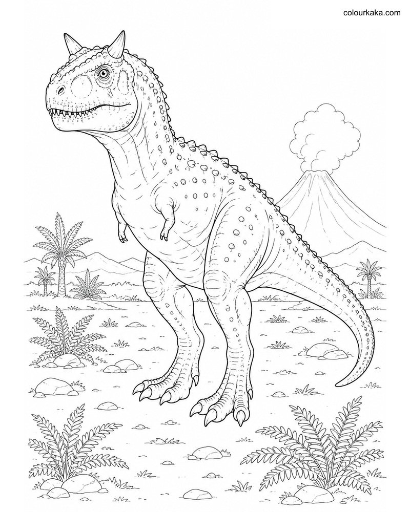 Carnotaurus Colouring Page thumbnail