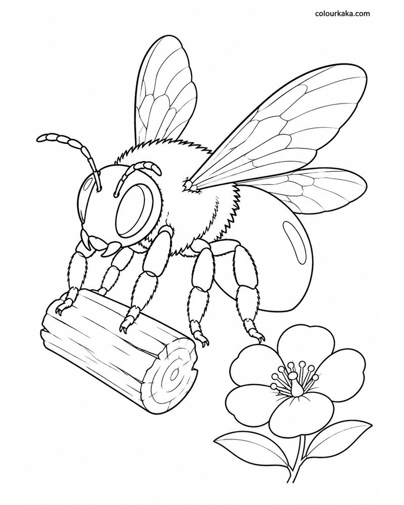 Carpenter Bee Colouring Page thumbnail