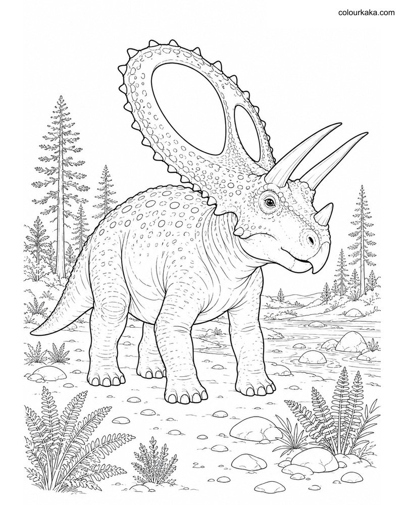 Chasmosaurus Colouring Page thumbnail