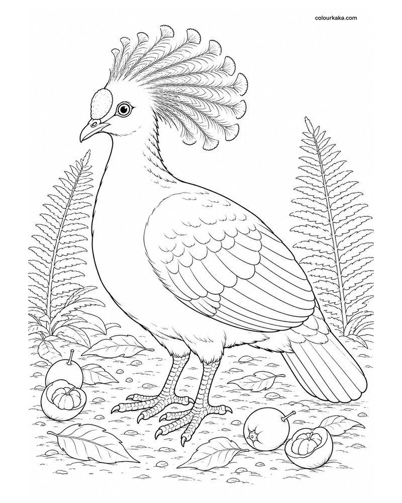 Choiseul Pigeon Colouring Page thumbnail
