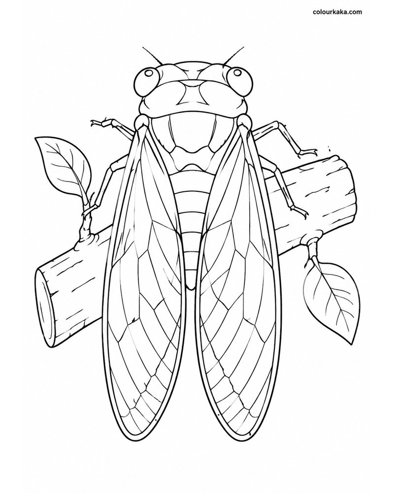 Cicada Summer Colouring Page thumbnail