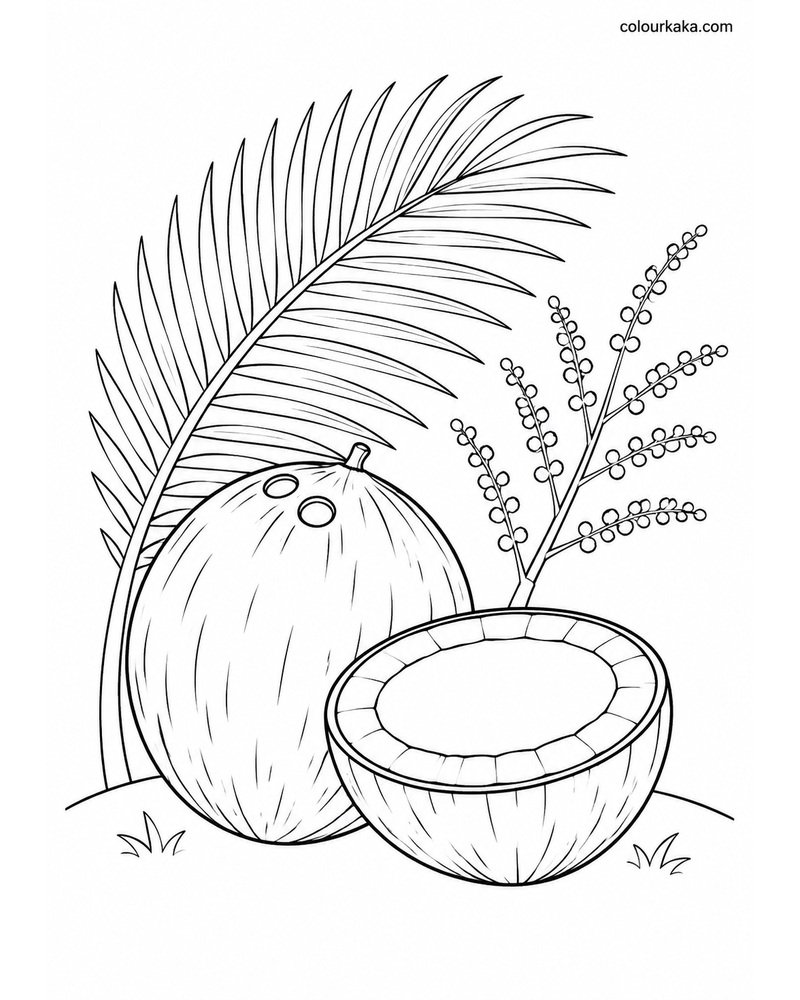 Coconut Island Colouring Page thumbnail