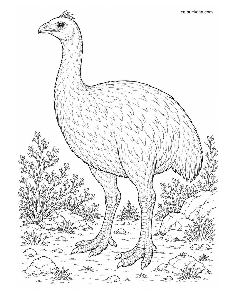 Crested Moa Colouring Page thumbnail
