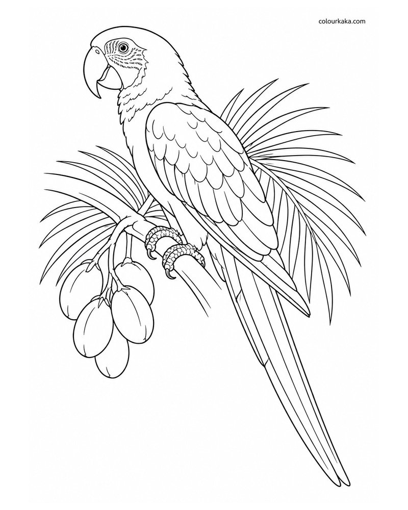 Cuban Macaw Colouring Page thumbnail