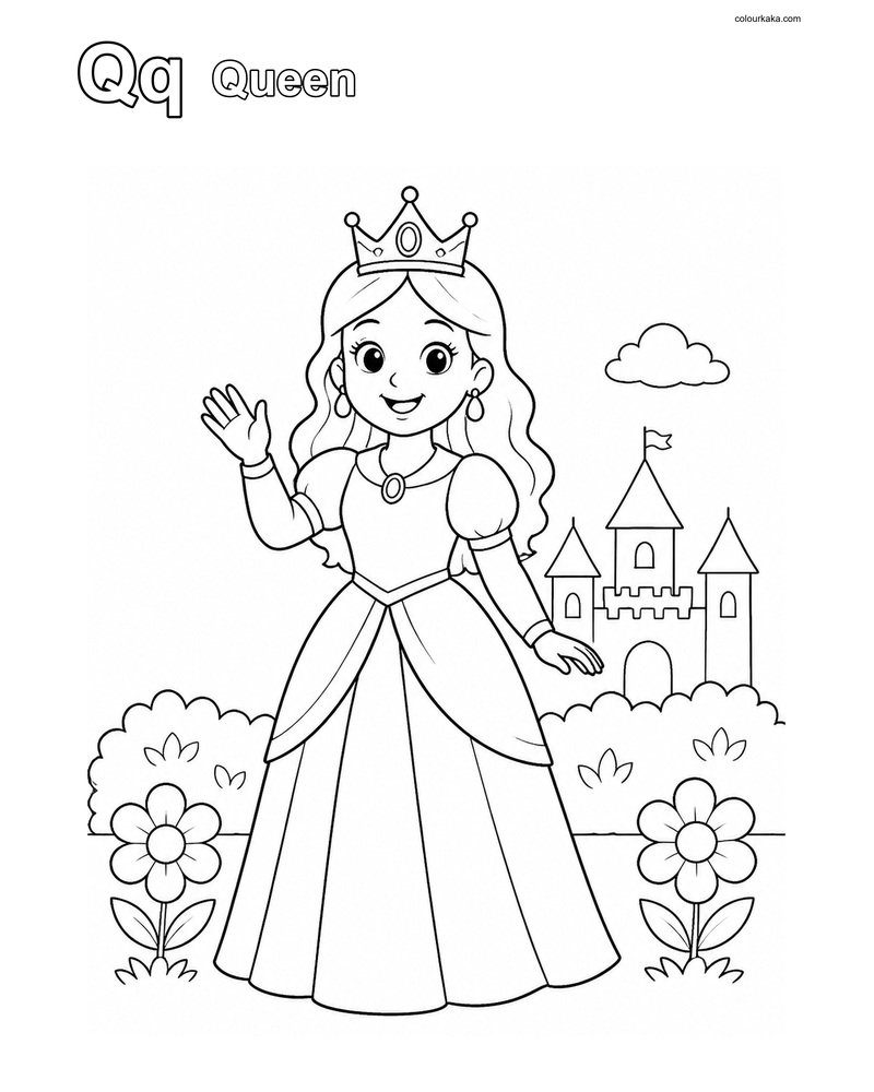 Qq Queen ABC Learning Page thumbnail