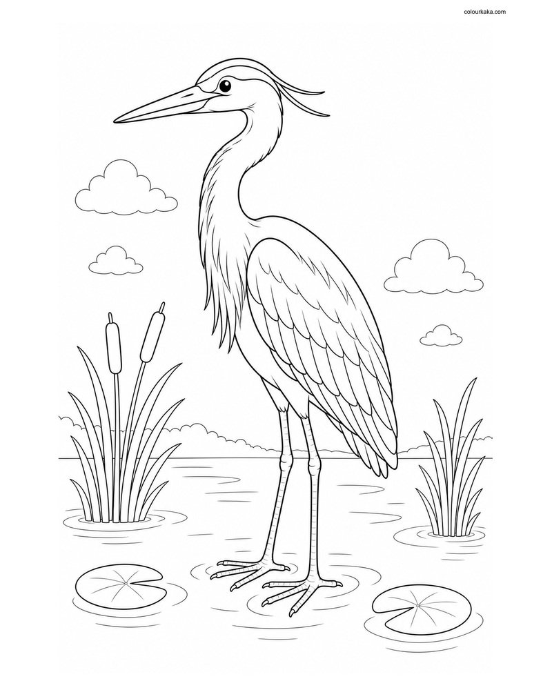 Great Blue Heron Colouring Fun thumbnail