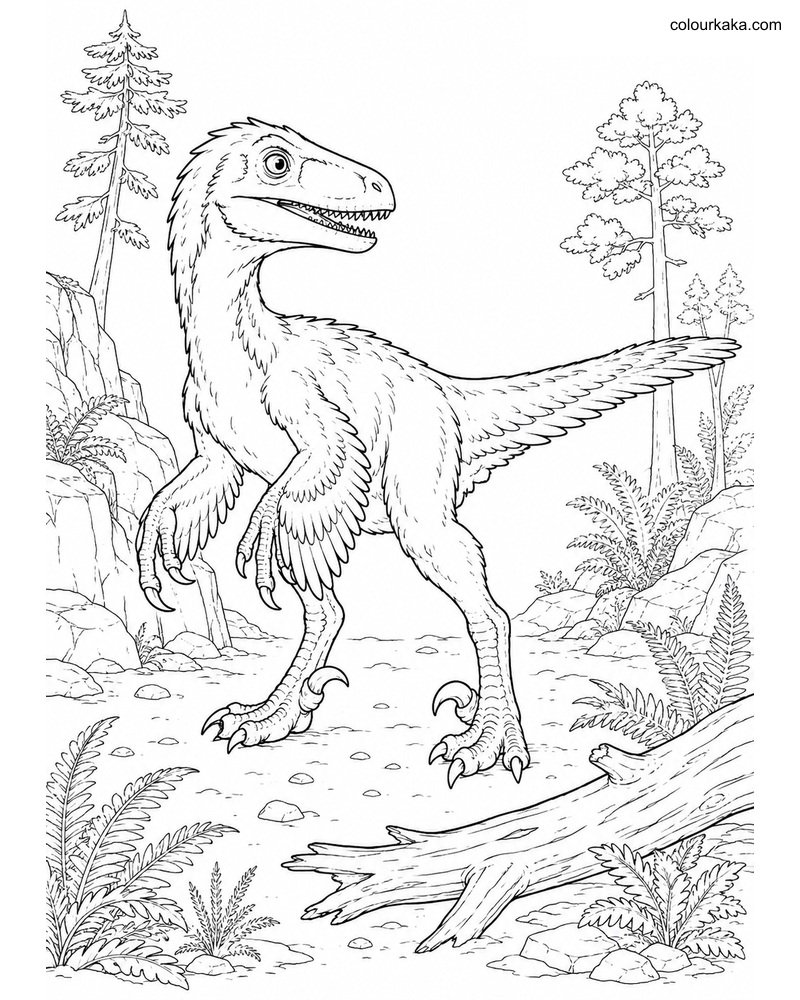 Deinonychus Colouring Page thumbnail