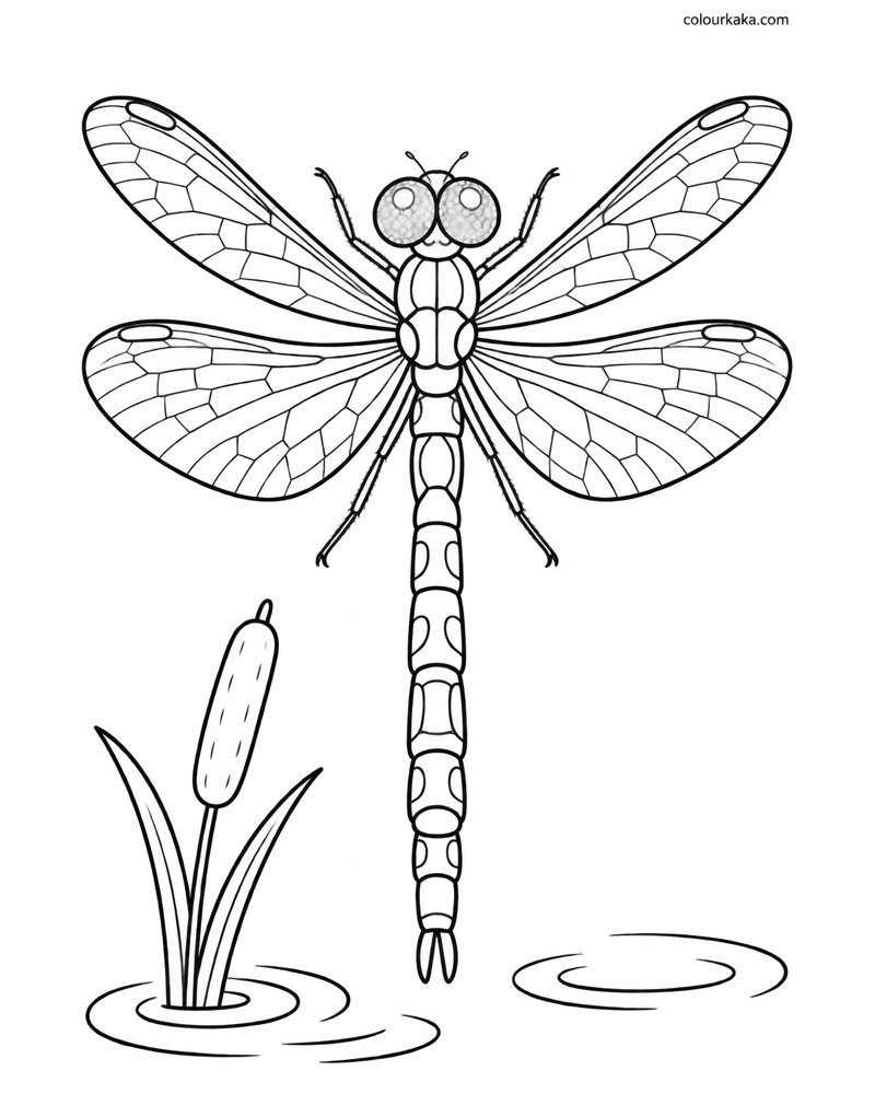 Dragonfly Pond Colouring Page thumbnail