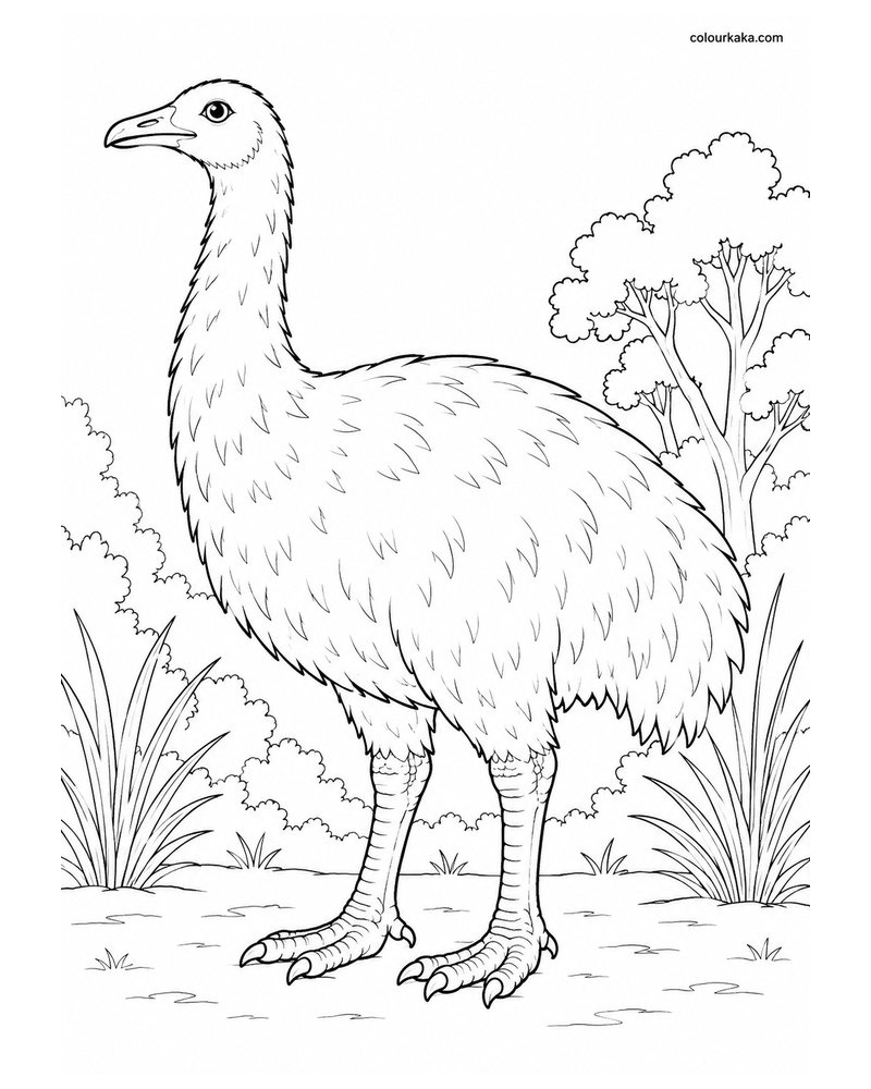 Eastern Moa Colouring Page thumbnail