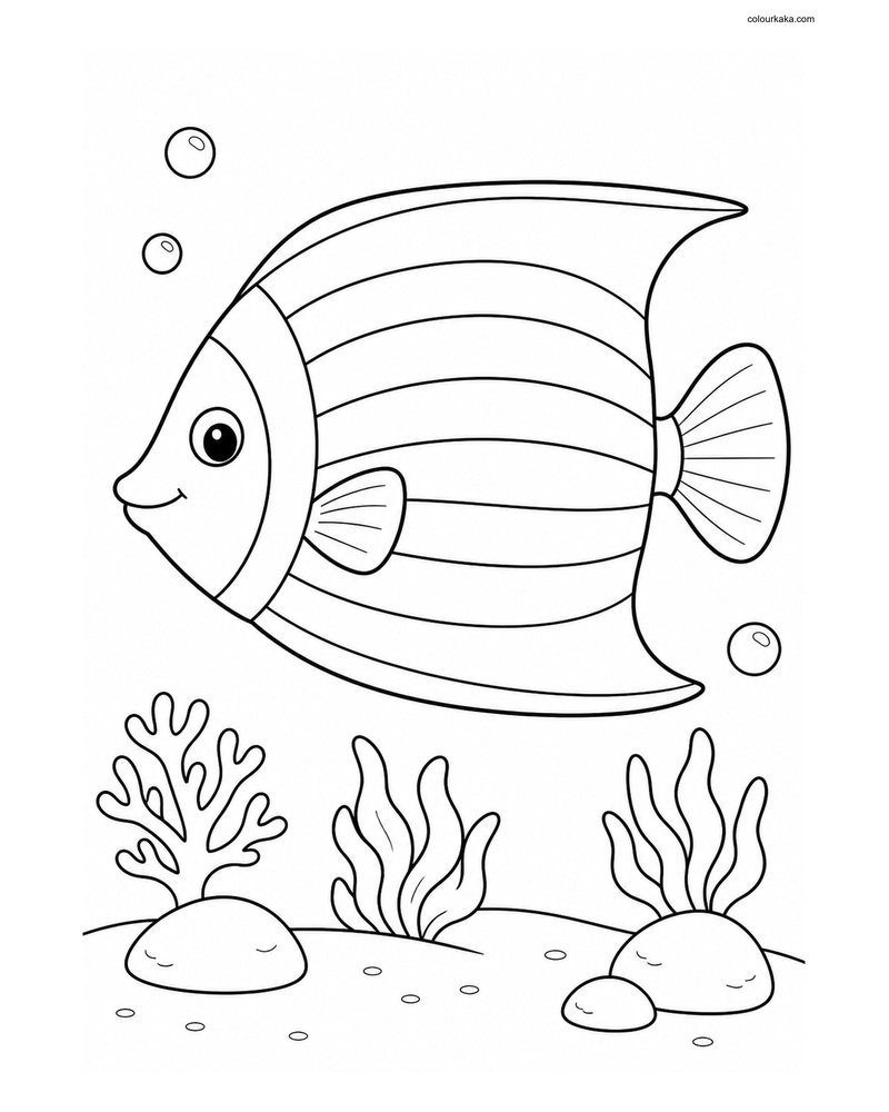 Emperor Angelfish Colouring Page thumbnail