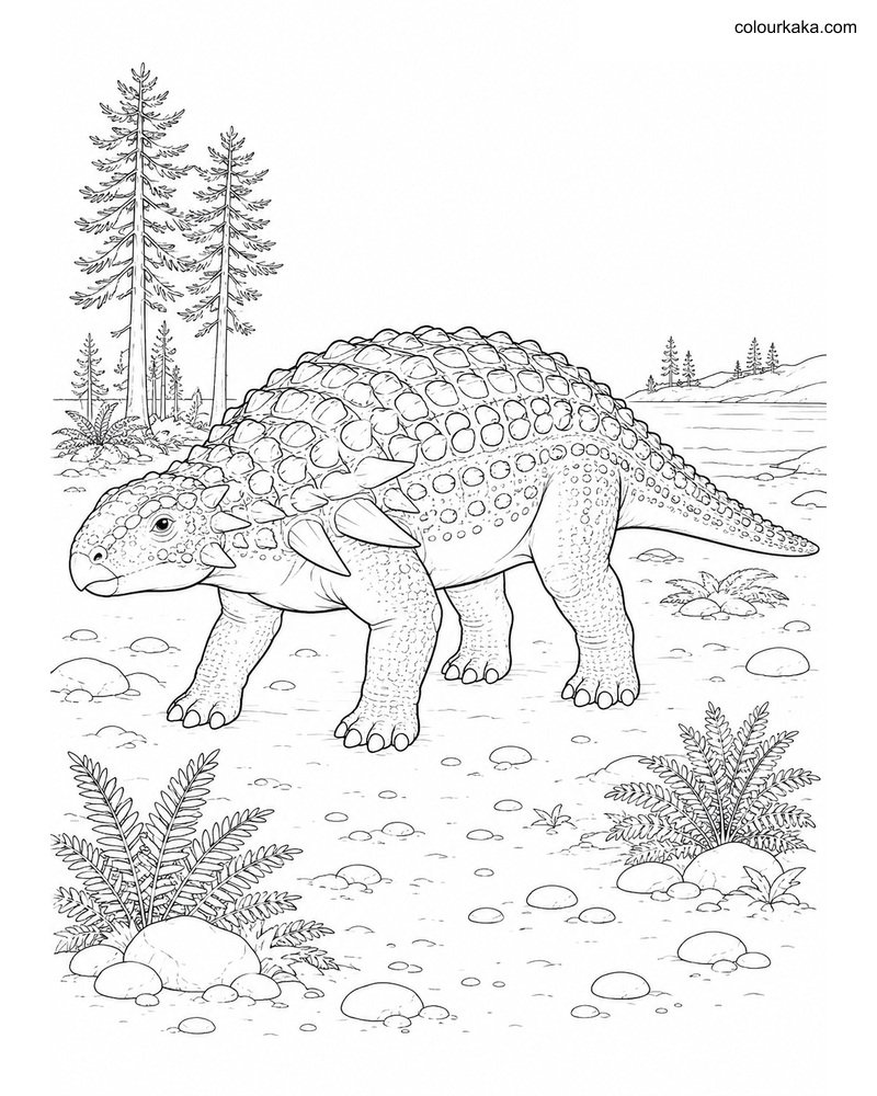 Edmontonia Colouring Page thumbnail