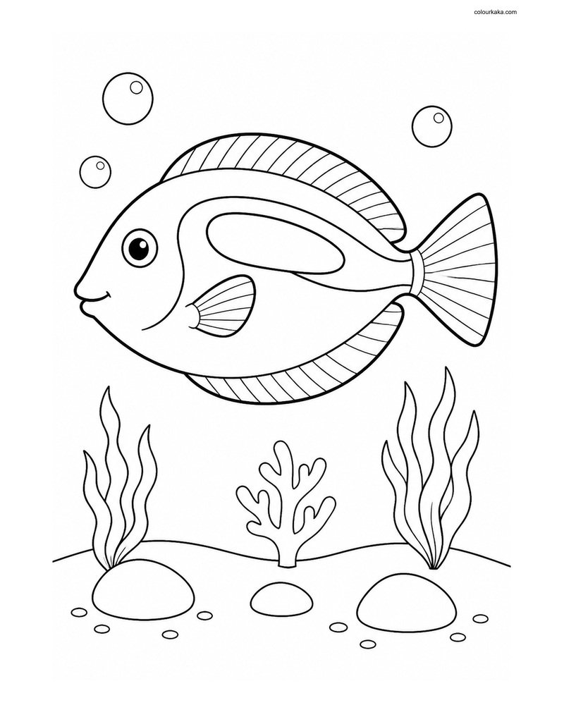 Bright Blue Tang Colouring Page thumbnail