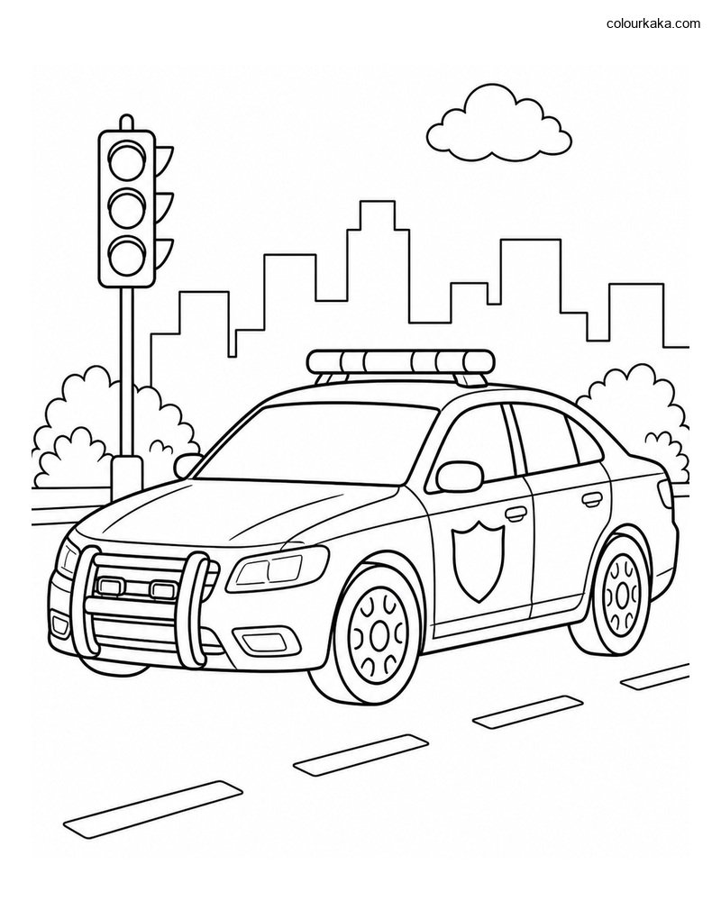 Police Car Patrol Colouring thumbnail