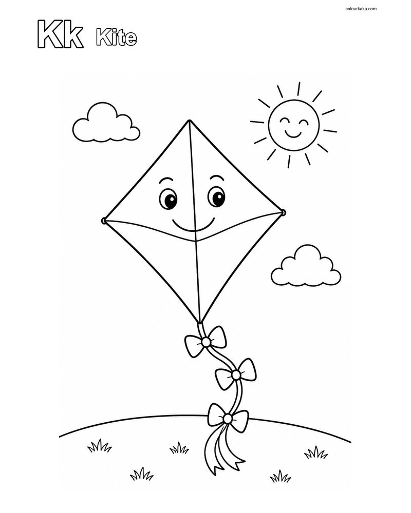 Kk Kite Letter Learning Page thumbnail