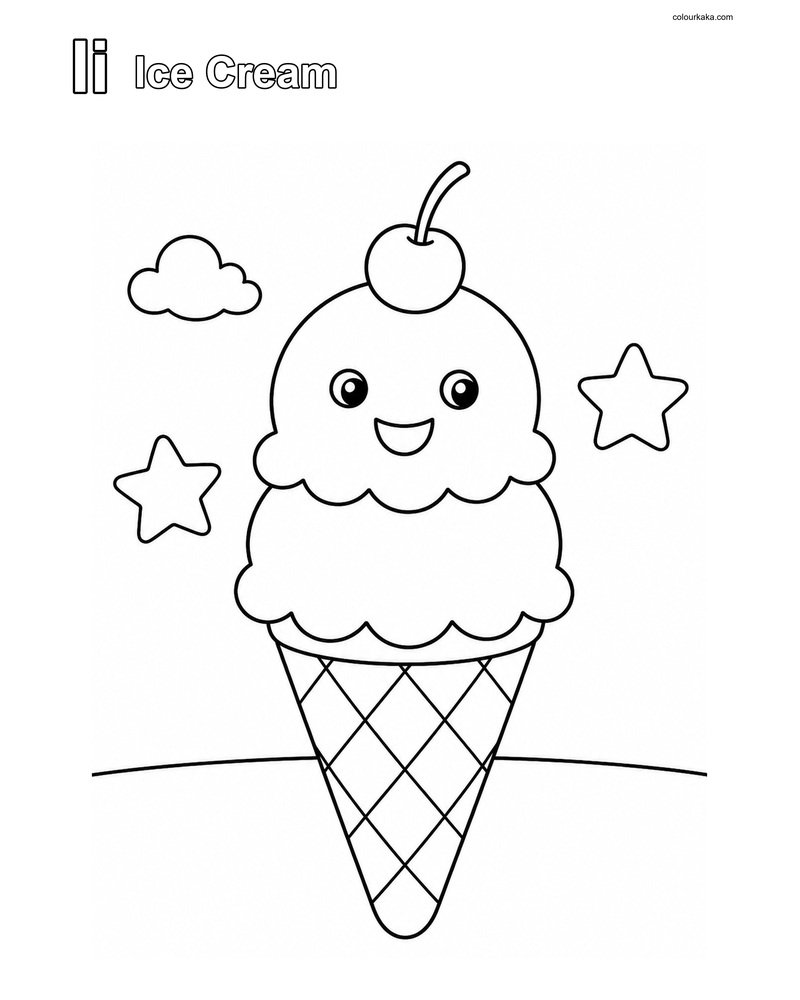 Ii Ice Cream ABC Colouring thumbnail