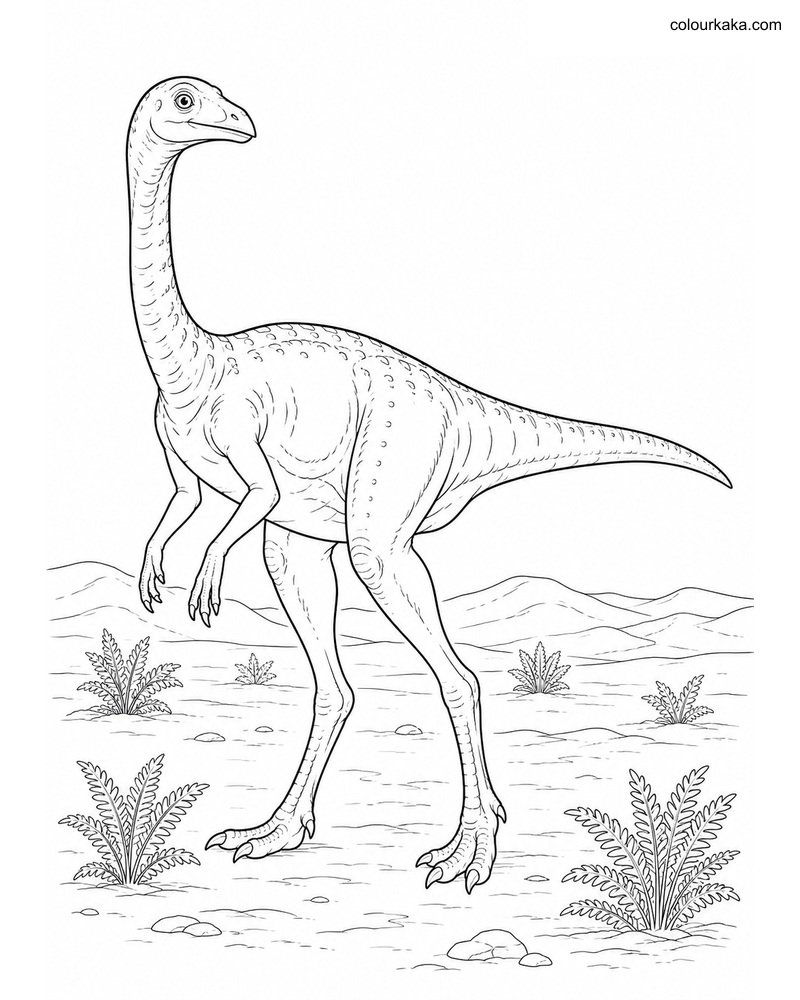 Gallimimus Colouring Page thumbnail