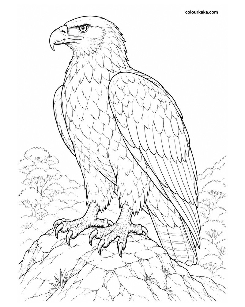 Giant Haast’s Eagle Colouring Page thumbnail