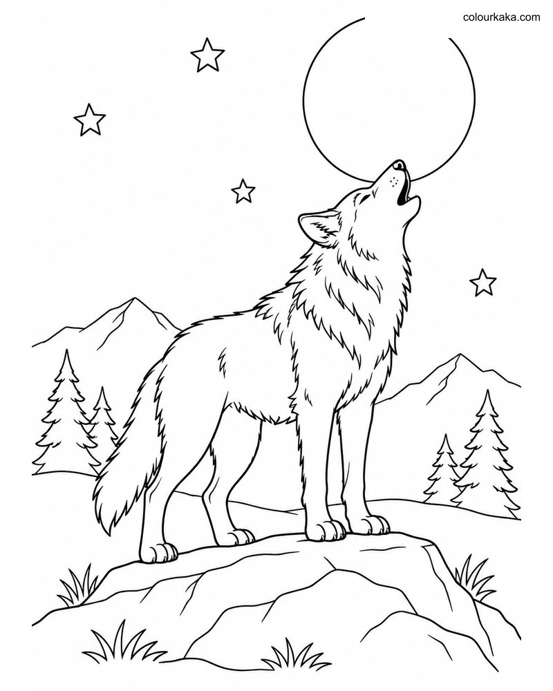 Gray Wolf Moon Howling Page thumbnail