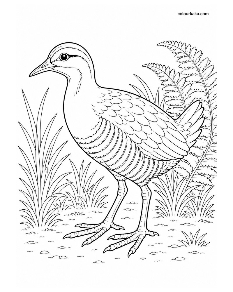 Hawaiian Rail Colouring Page thumbnail