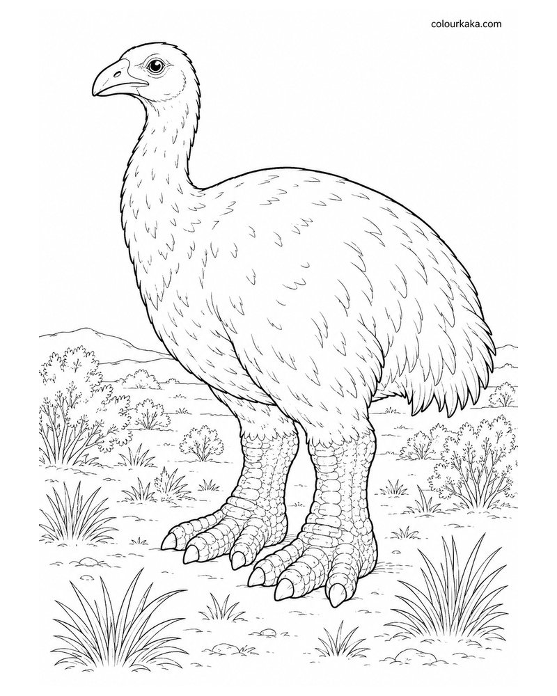 Heavy-footed Moa Colouring Page thumbnail