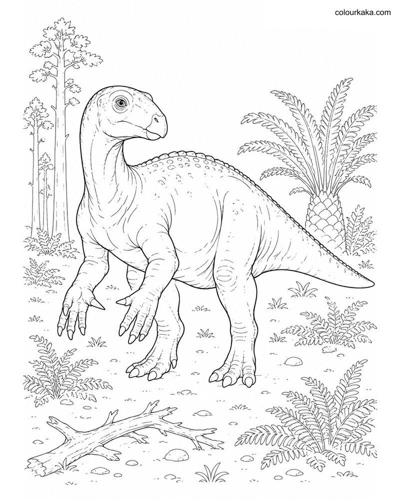 Iguanodon Colouring Page thumbnail