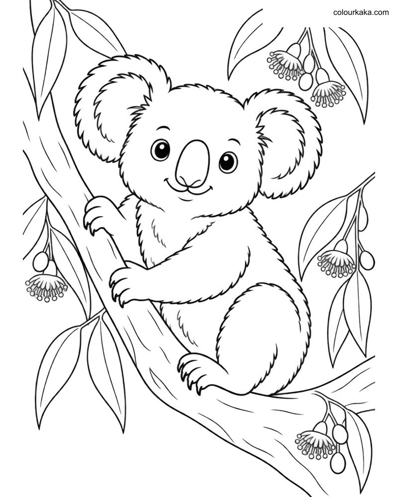 Koala Leaves and Flowers Page thumbnail
