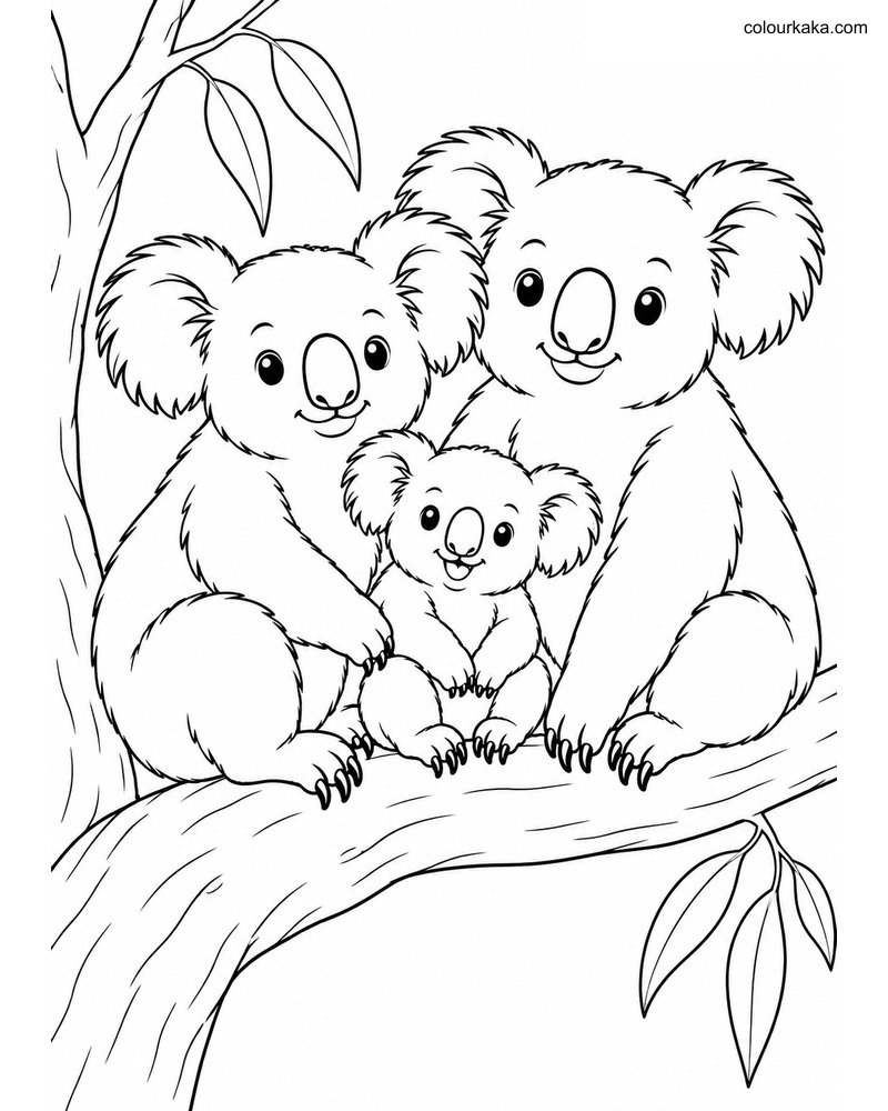 Koala Family Tree Colouring thumbnail