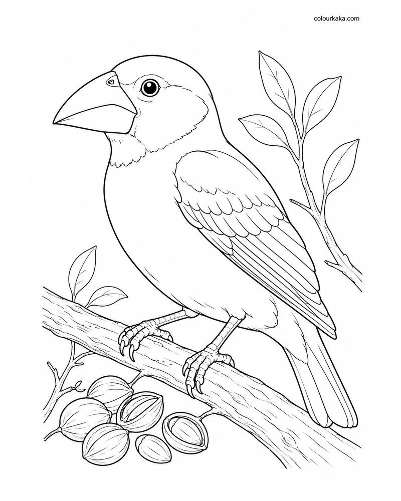Kona Grosbeak Colouring Page thumbnail