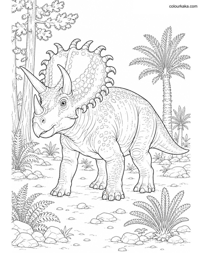 Kosmoceratops Colouring Page thumbnail