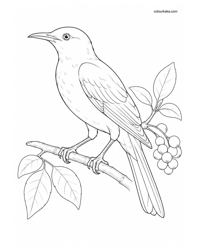 Kosrae Starling Colouring Page thumbnail