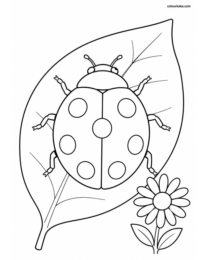 Ladybug Garden Colouring Page thumbnail