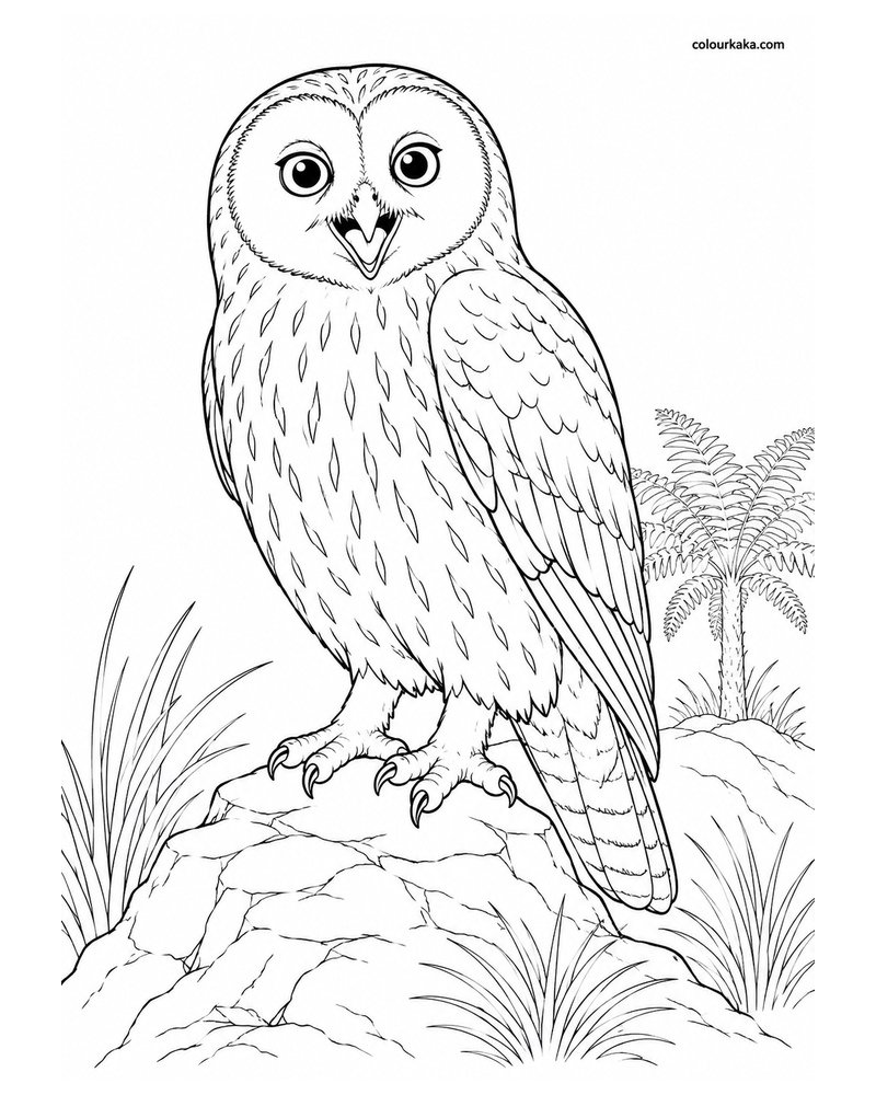 Laughing Owl Colouring Page thumbnail