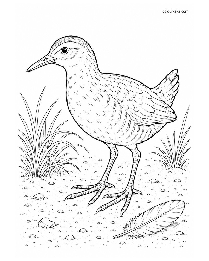 Laysan Rail Colouring Page thumbnail