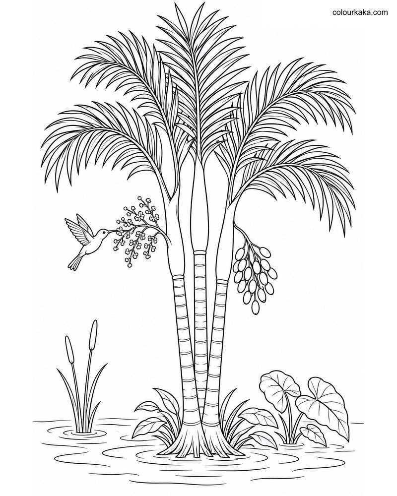 Lipstick Palm Colouring Page thumbnail