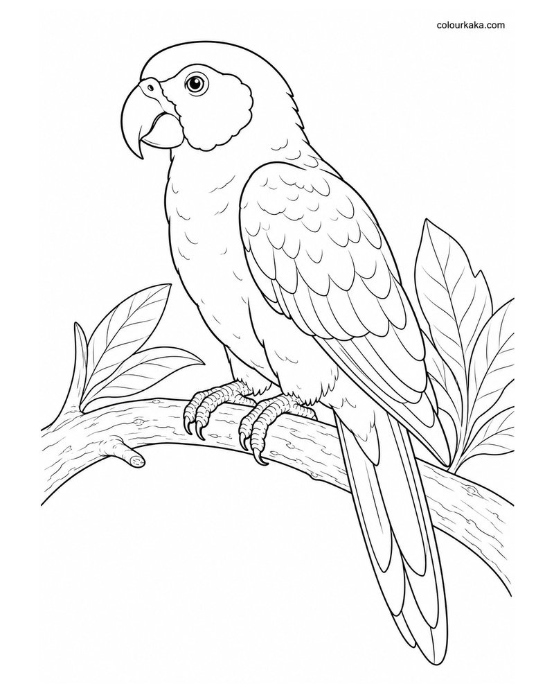 Mascarene Parrot Colouring Page thumbnail